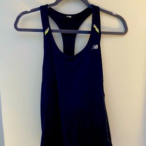 New Balance black racer back workout top